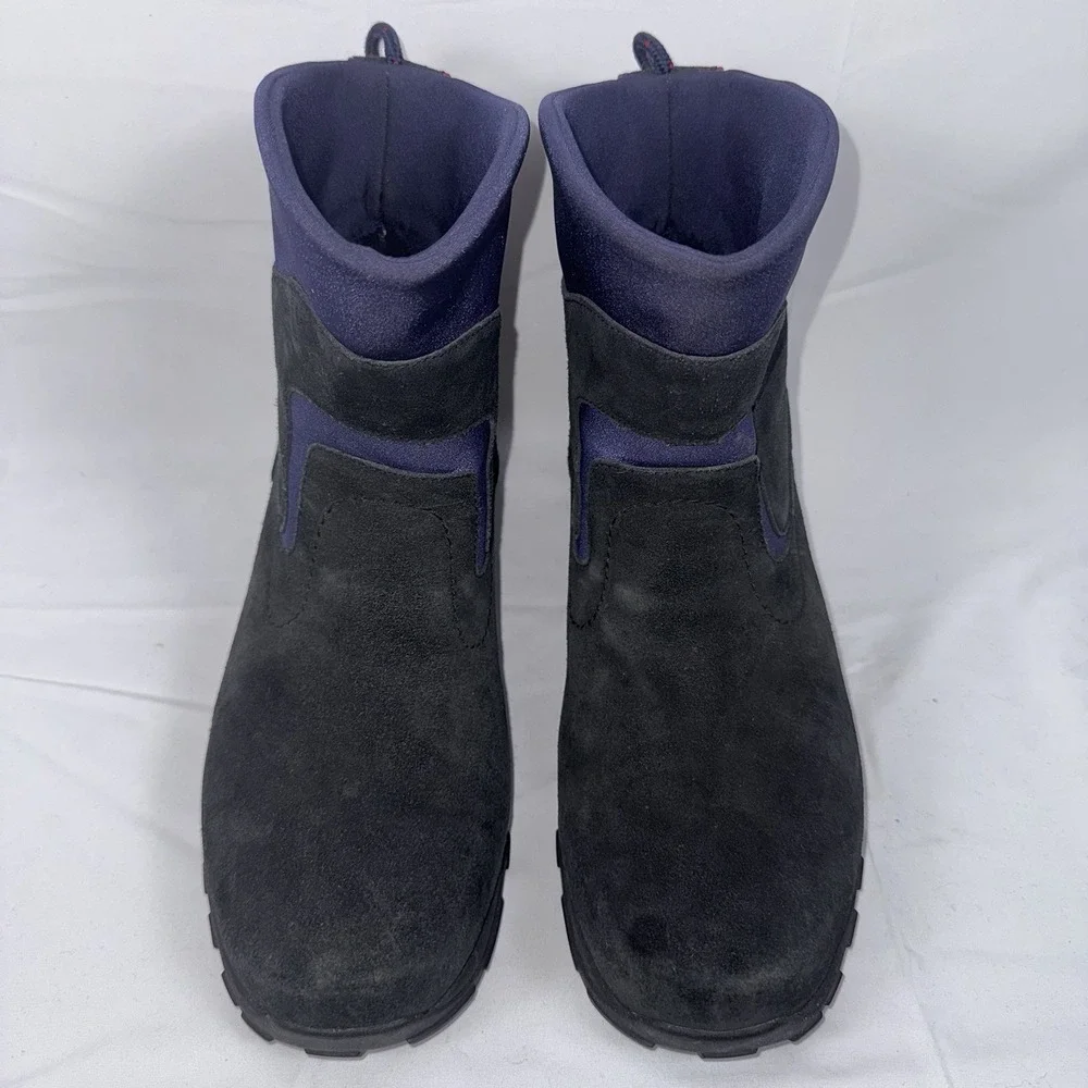 Men's Sz 13 M LL BEAN Thinsulate Flex & Cushion Slip On Boots Black Suede